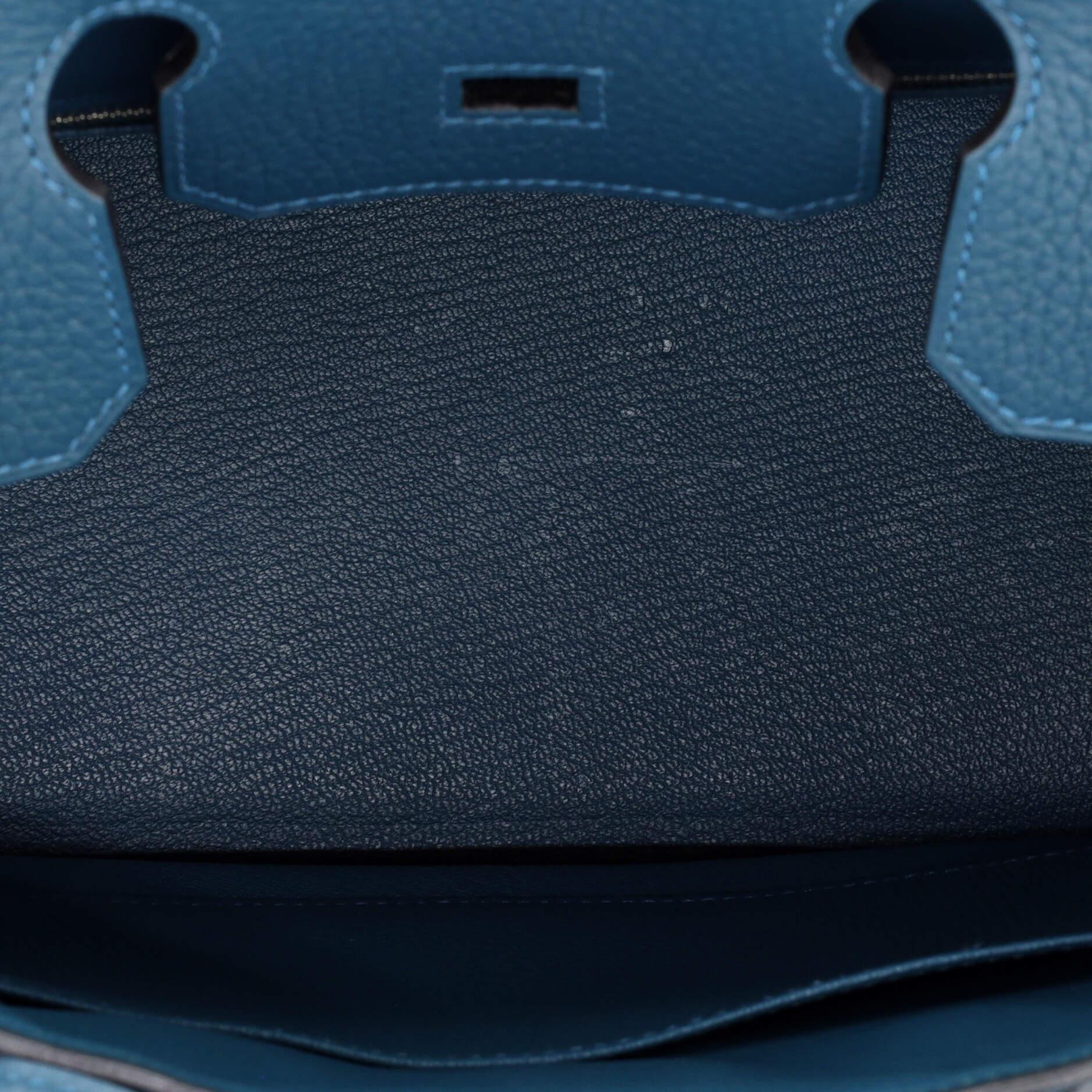 Hermes Birkin Handbag Colvert Clemence with Palladium Hardware 30 2