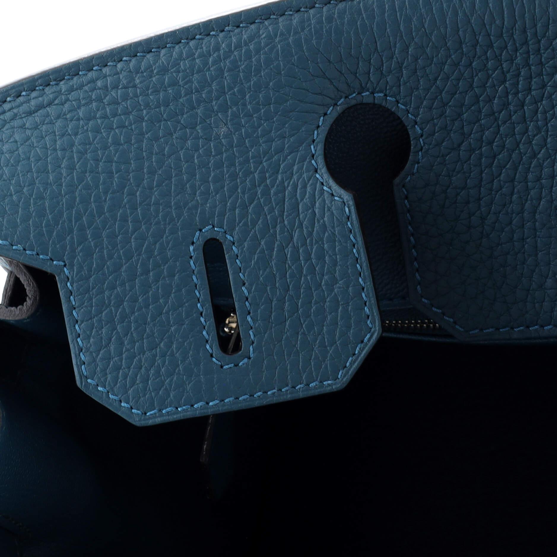 Hermes Birkin Handbag Colvert Clemence with Palladium Hardware 30 4