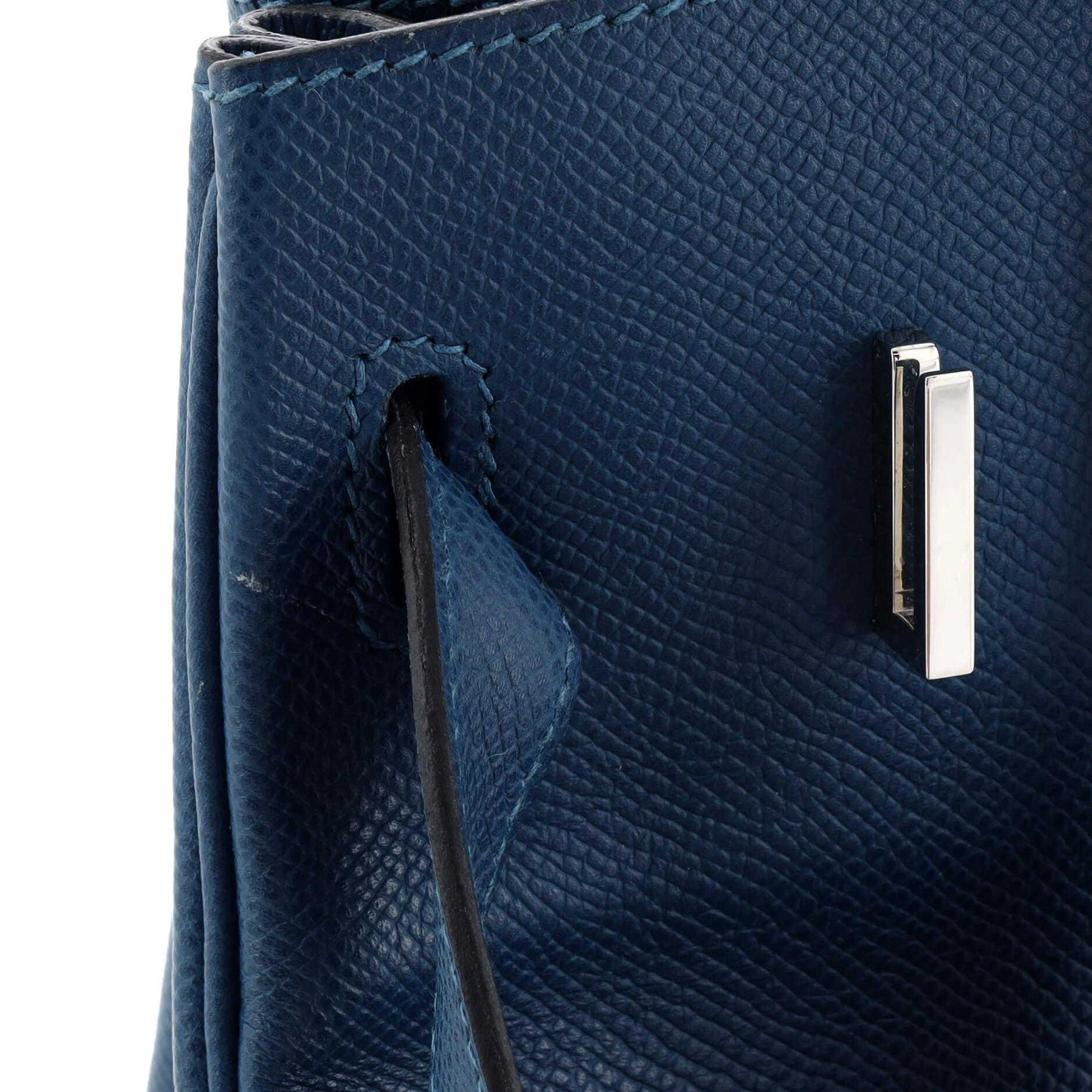 Hermes Birkin Handbag Colvert Epsom with Palladium Hardware 30 For Sale 6