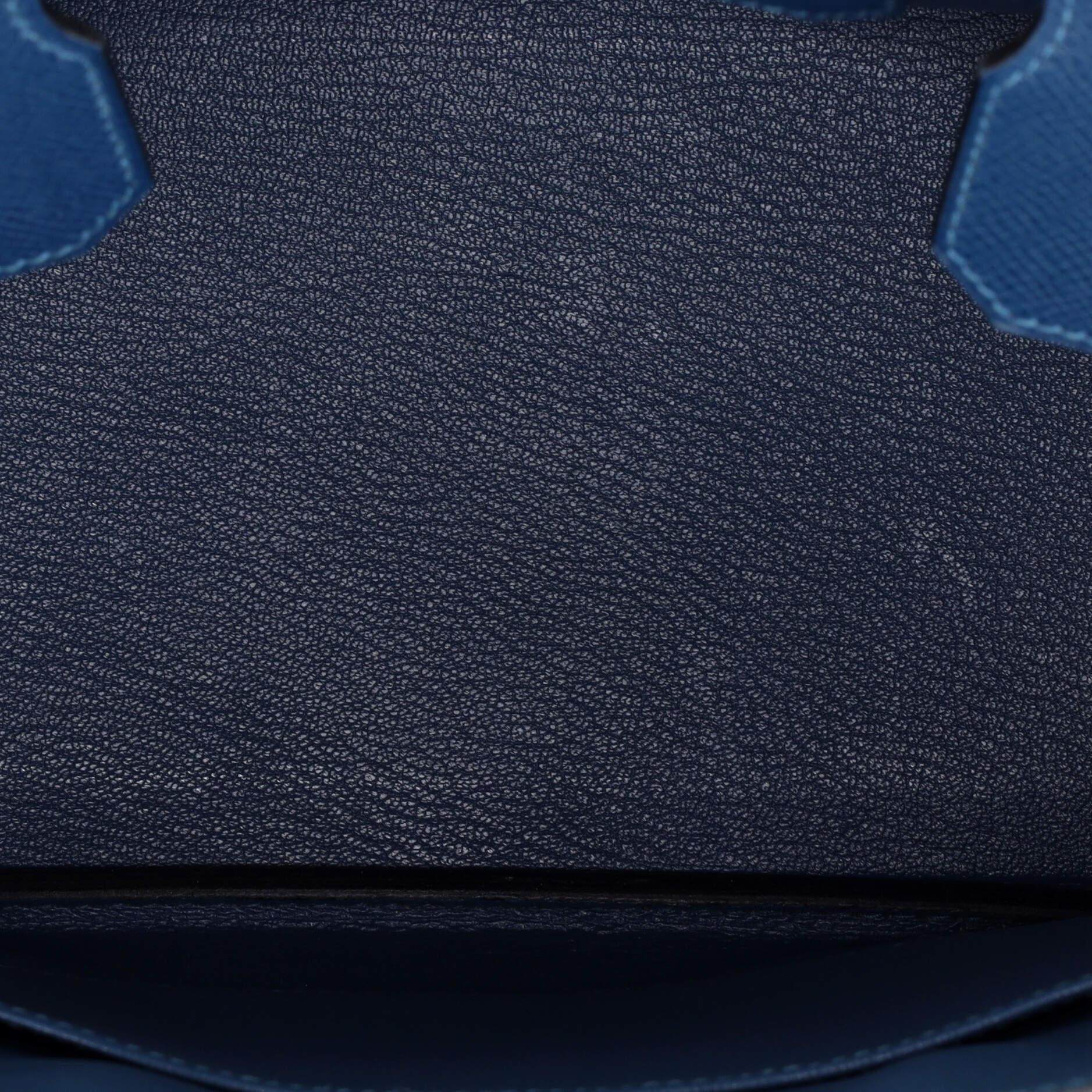Hermes Birkin Handbag Colvert Epsom with Palladium Hardware 30 For Sale 2
