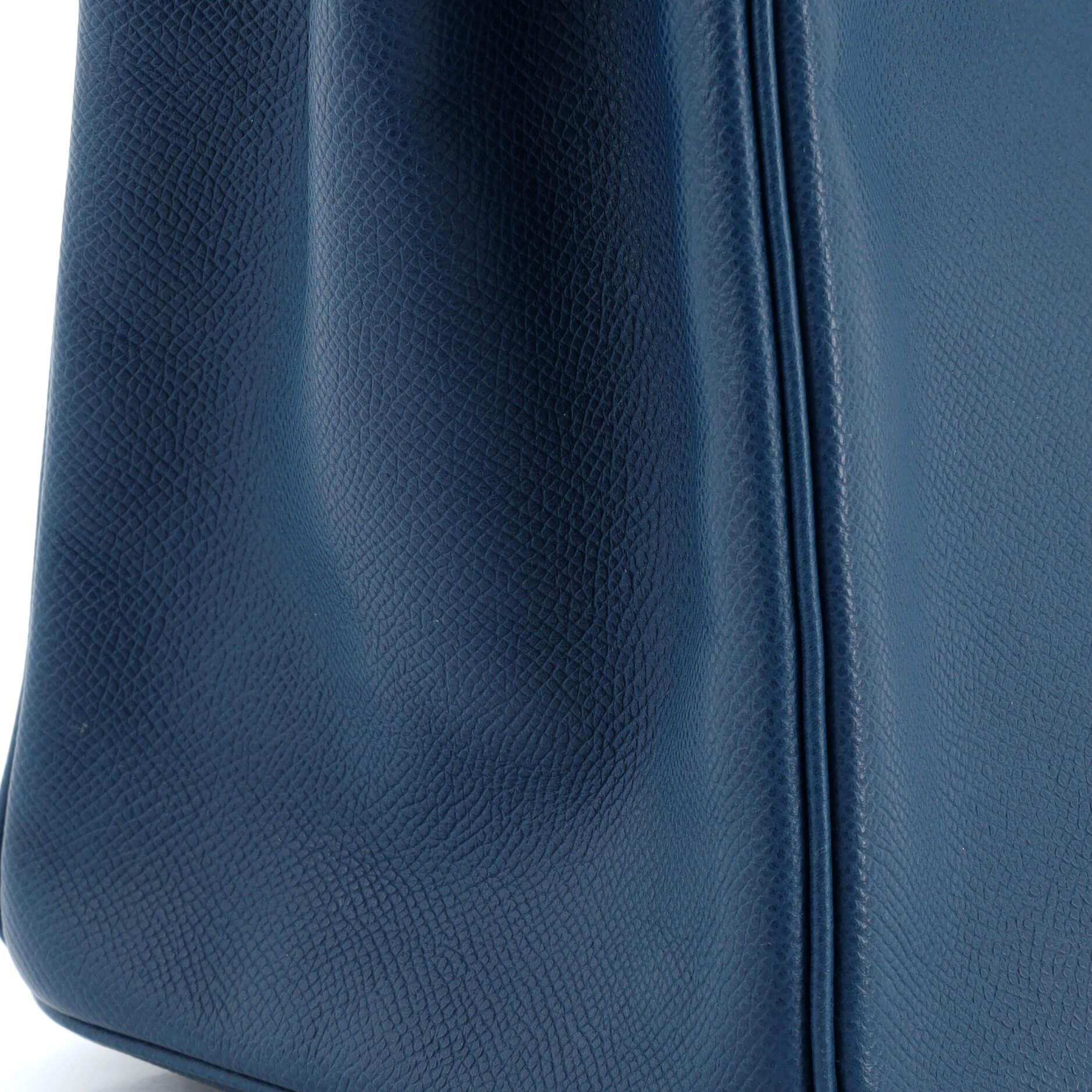 Hermes Birkin Handbag Colvert Epsom with Palladium Hardware 30 For Sale 4
