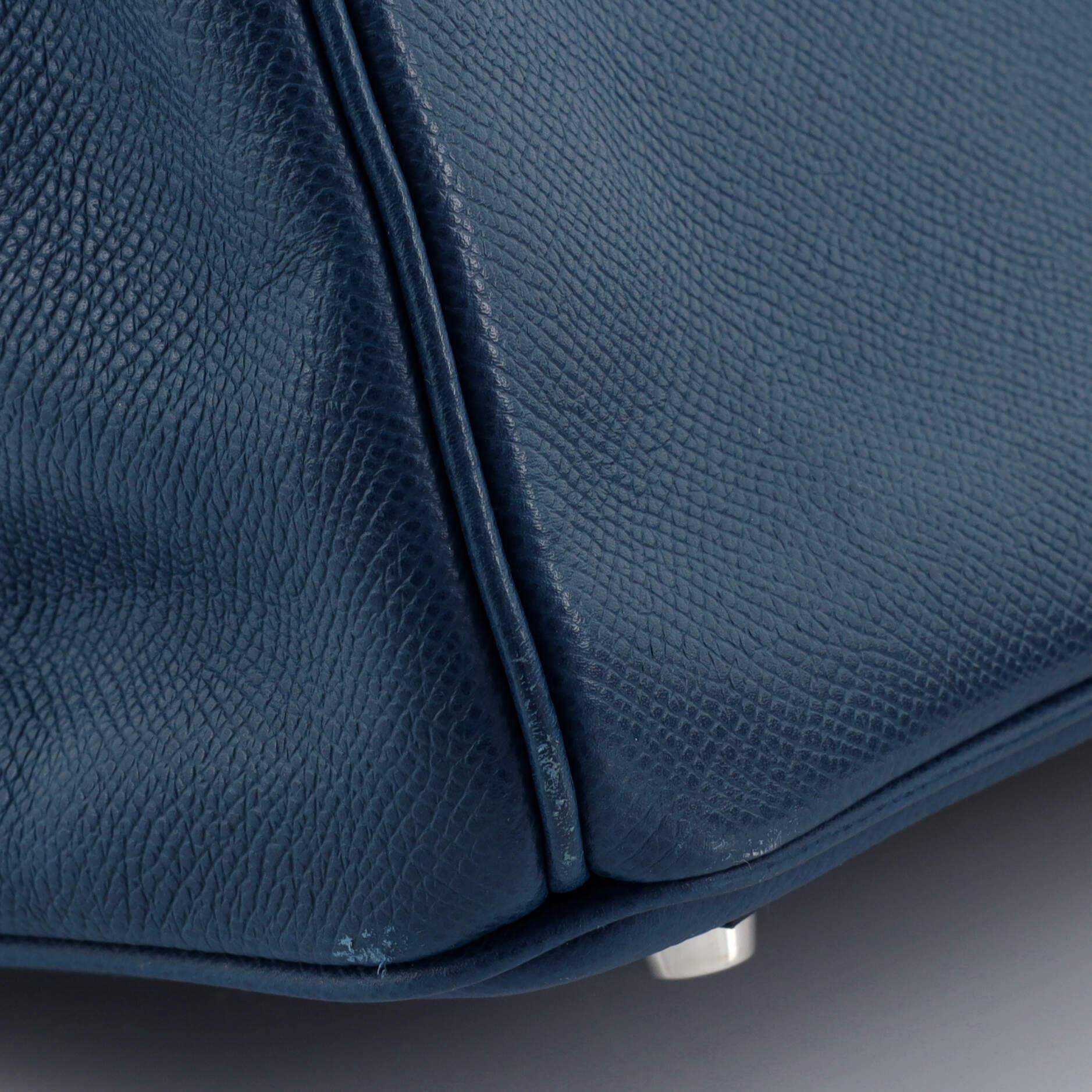 Hermes Birkin Handbag Colvert Epsom with Palladium Hardware 30 For Sale 5