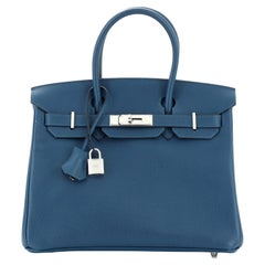 Hermes Birkin Handbag Colvert Epsom with Palladium Hardware 30