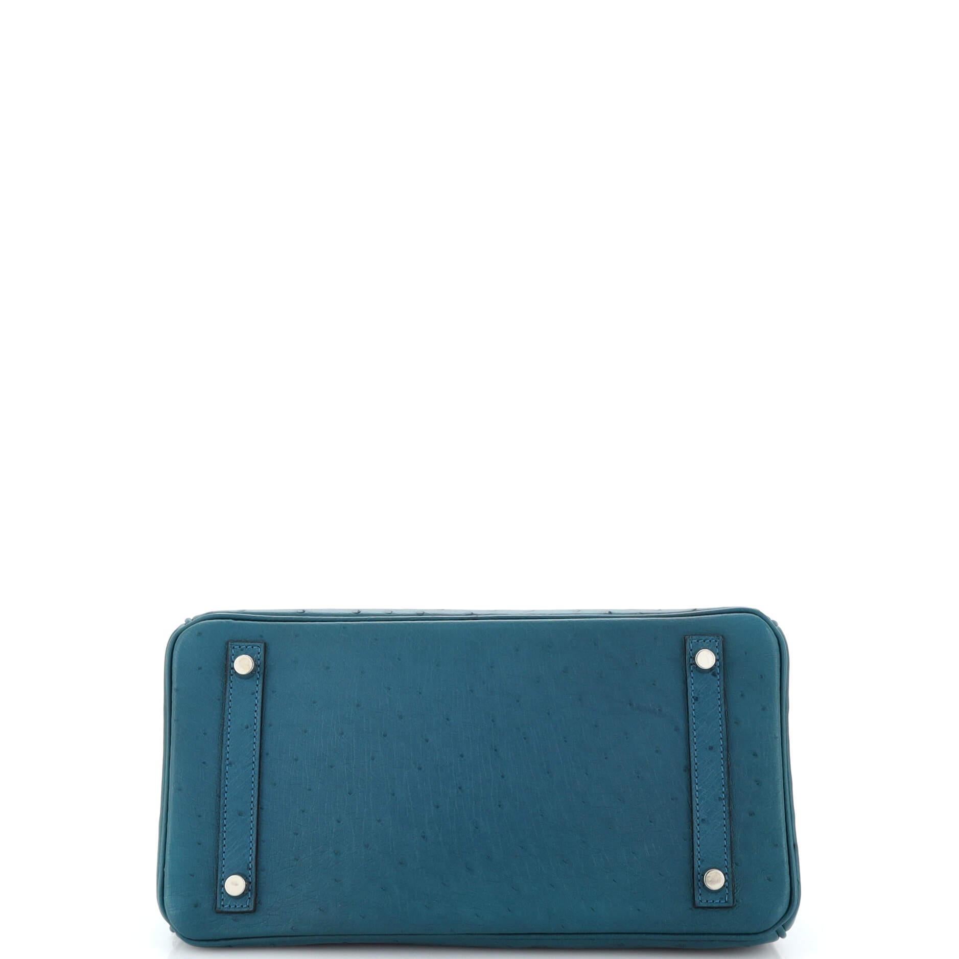 Hermes Birkin Handbag Colvert Ostrich with Palladium Hardware 30 1