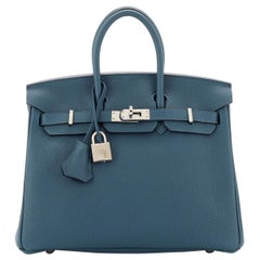 Hermes Birkin Handbag Colvert Togo with Palladium Hardware 25
