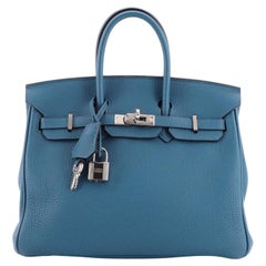 Hermes Birkin Handbag Colvert Togo with Palladium Hardware 25