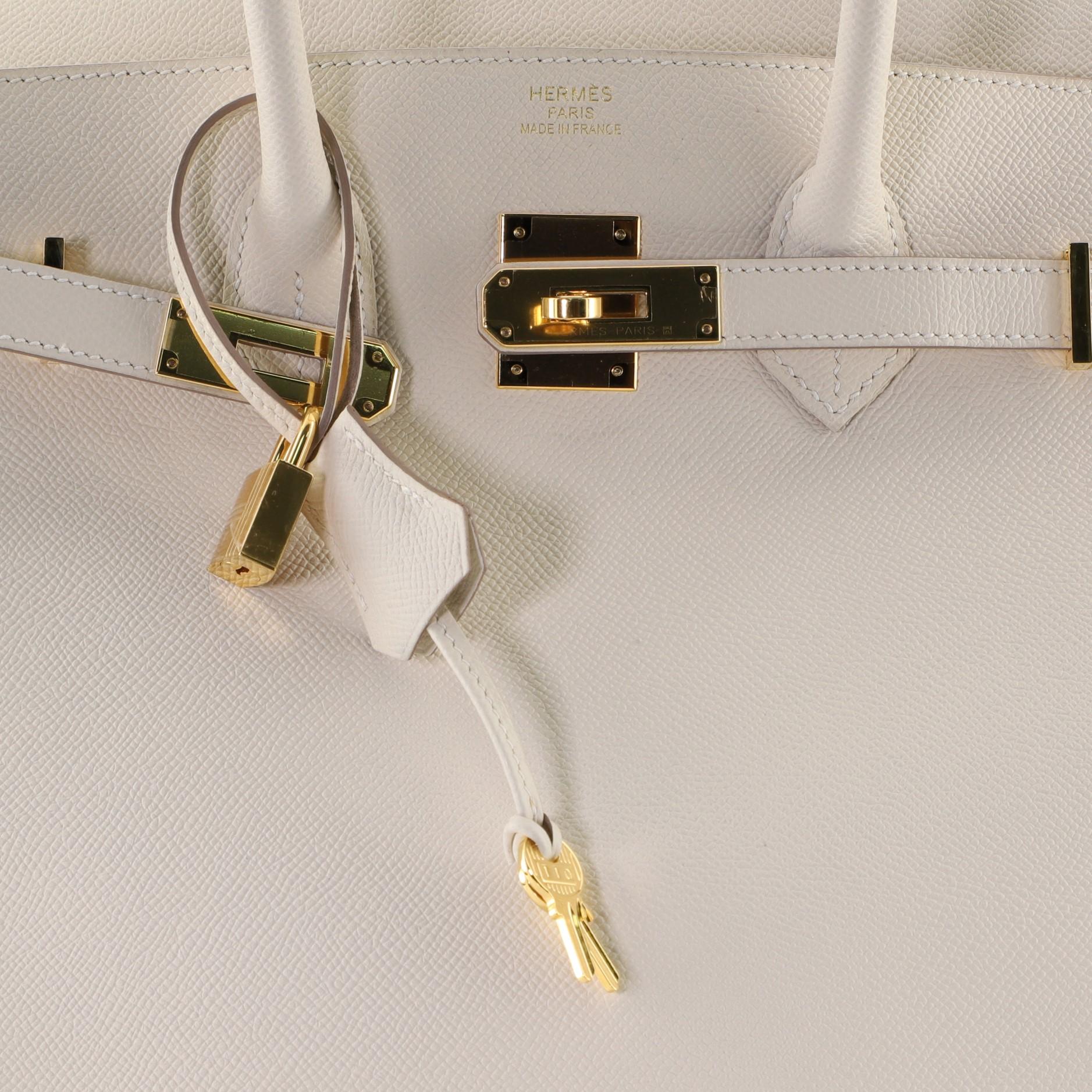 Hermes Birkin Handbag Craie Epsom with Gold Hardware 35 2
