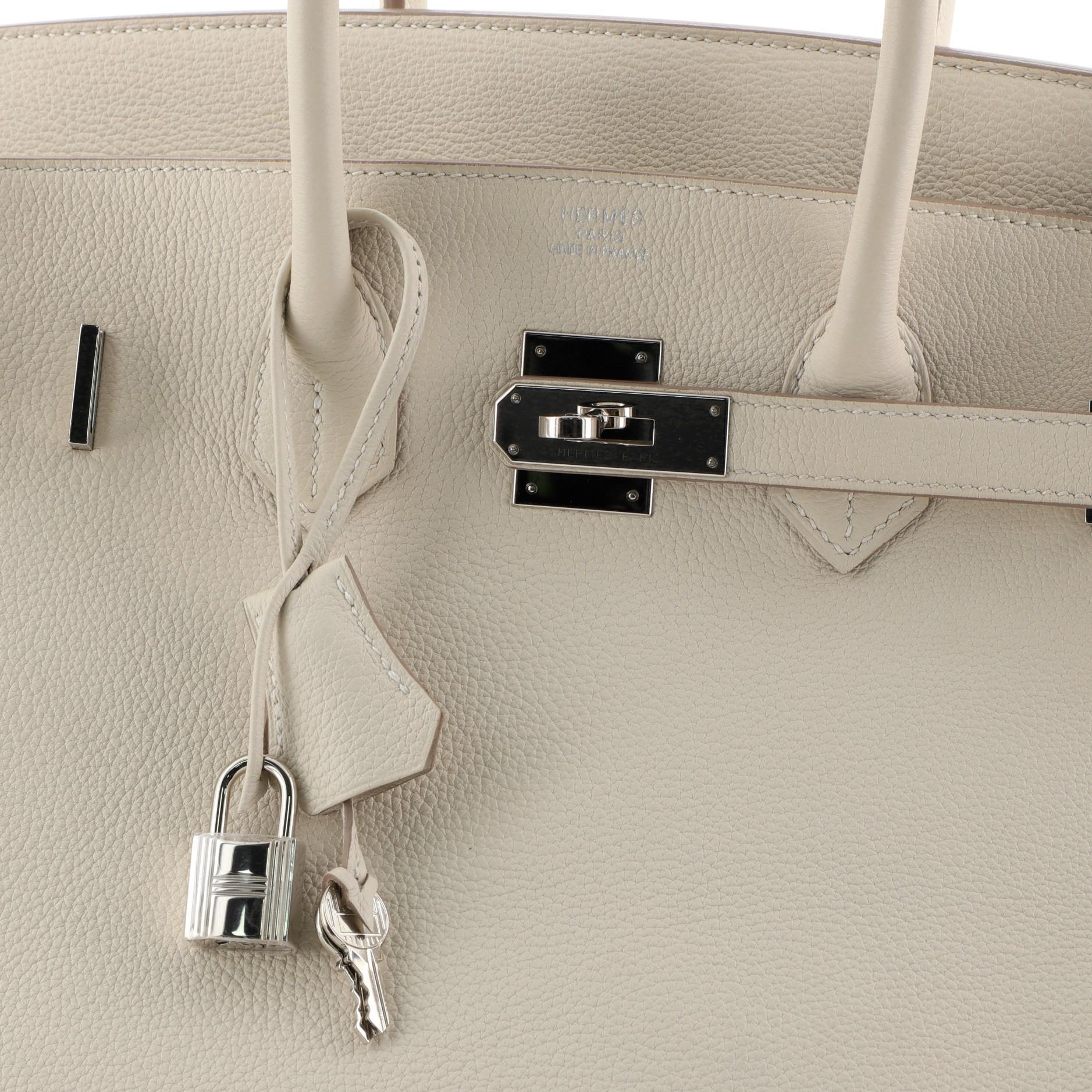 Hermes Birkin Handbag Craie Togo With Palladium Hardware 35  2