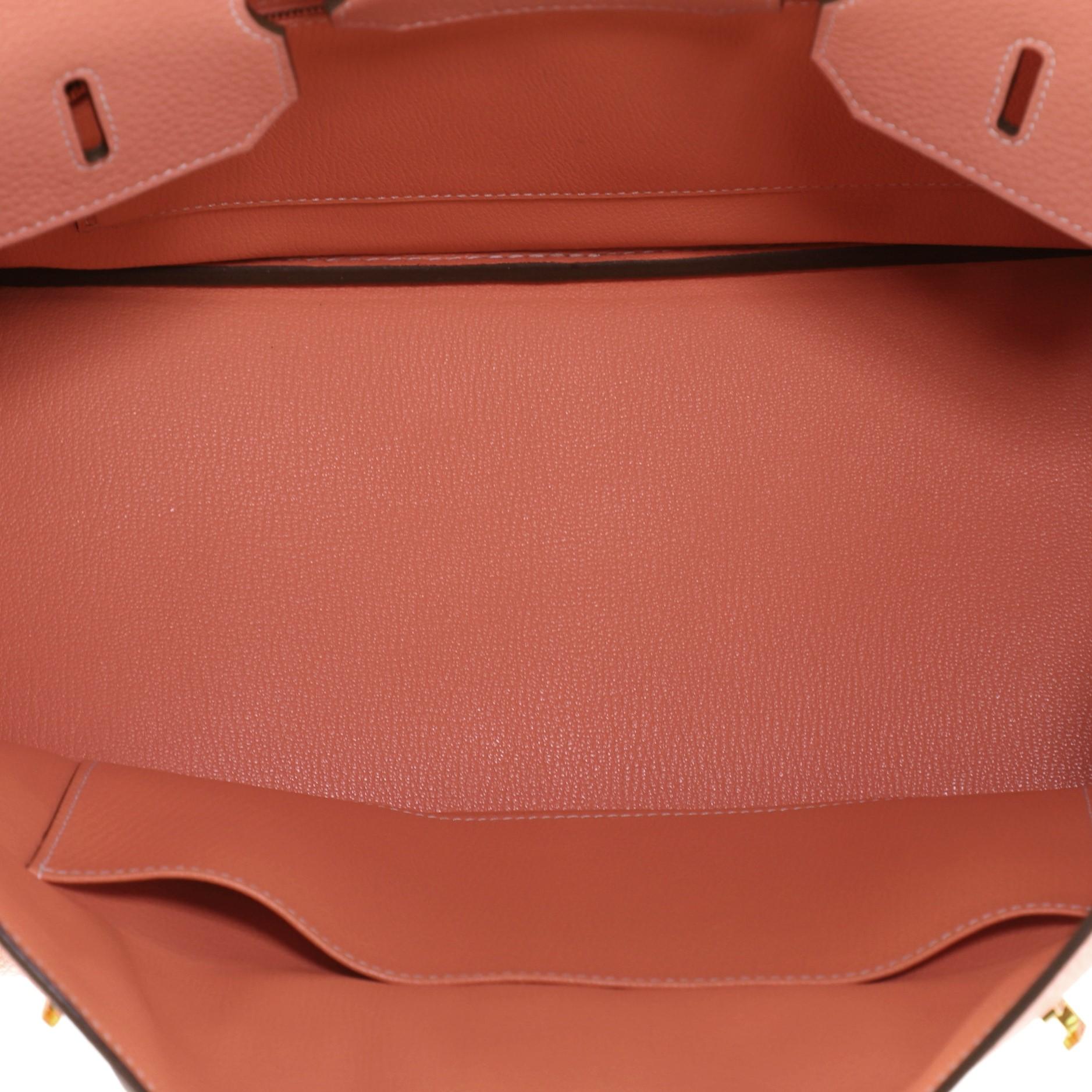 Hermes Birkin Handbag Crevette Clemence With Gold Hardware 35 In Good Condition In NY, NY