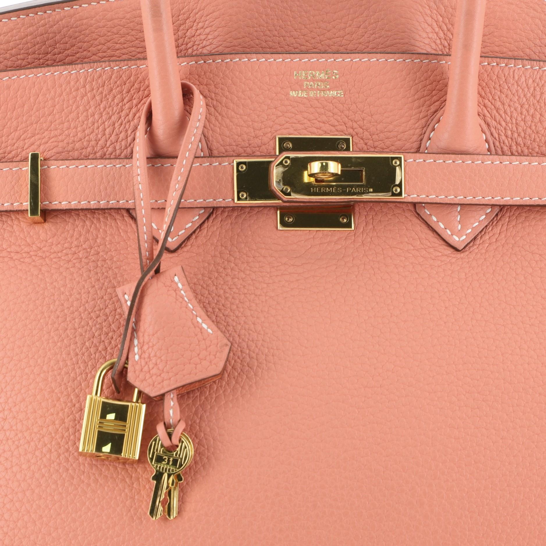 Women's or Men's Hermes Birkin Handbag Crevette Clemence With Gold Hardware 35