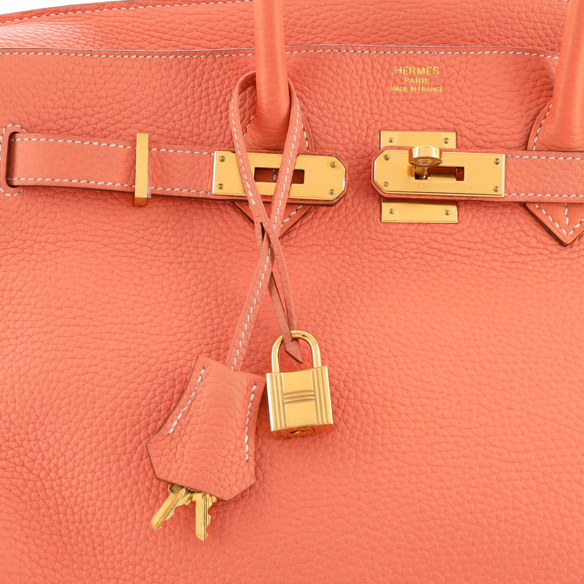 Hermes Birkin Handbag Crevette Clemence with Gold Hardware 35 For Sale 2