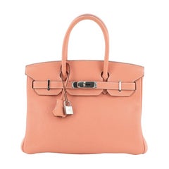 Hermes Birkin Handbag Crevette Clemence with Palladium Hardware 30