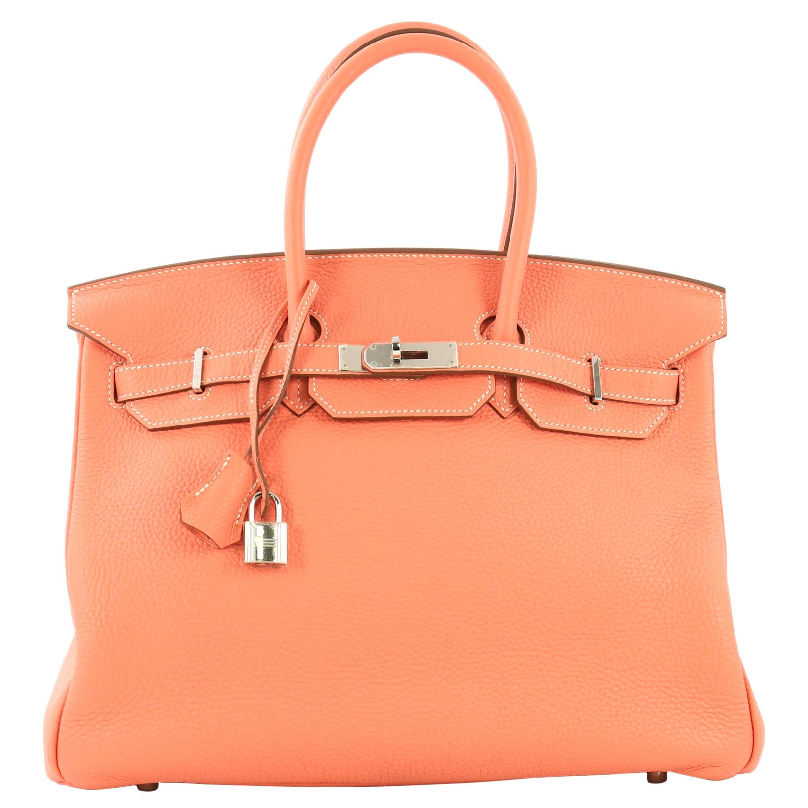 Hermes Birkin Handbag Crevette Clemence With Palladium Hardware 35