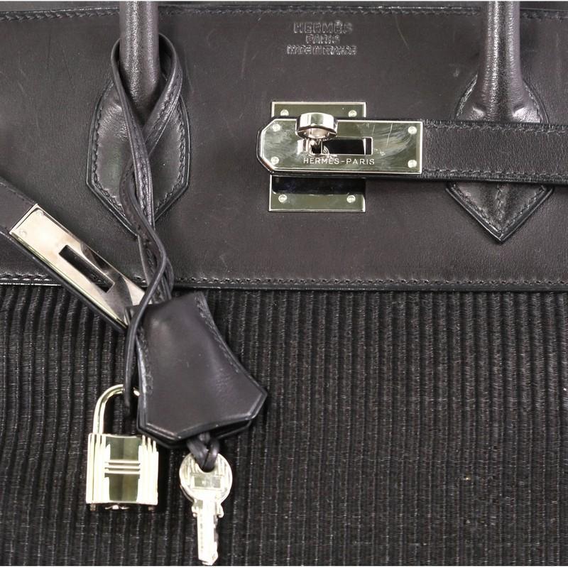 Hermes Birkin Handbag Crinoline and Noir Barenia with Palladium Hardware 35 4