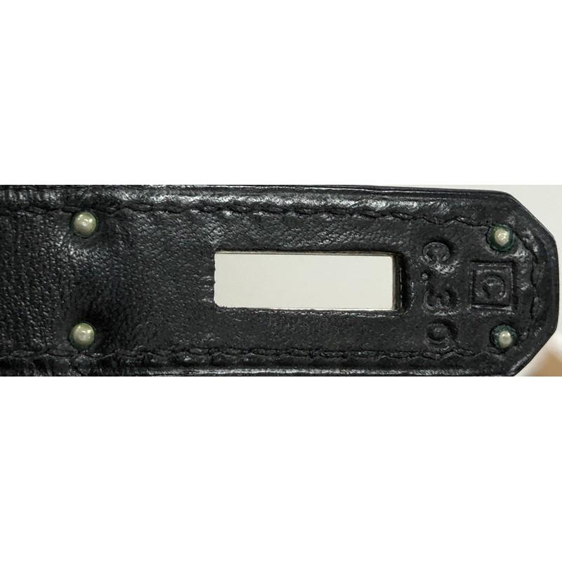 Hermes Birkin Handbag Crinoline and Noir Barenia with Palladium Hardware 35 6