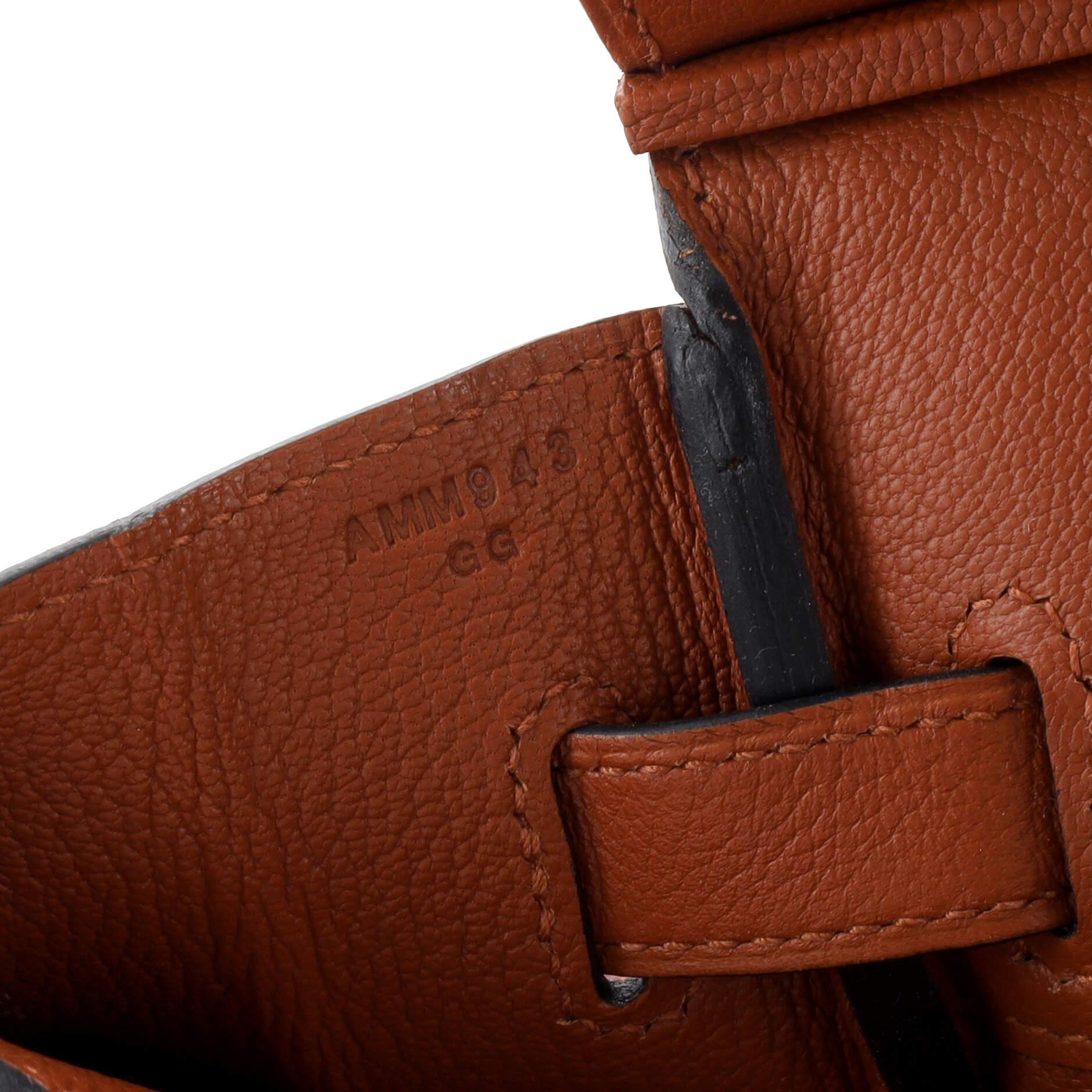 Hermes Birkin Handbag Cuivre Novillo with Palladium Hardware 30 For Sale 5