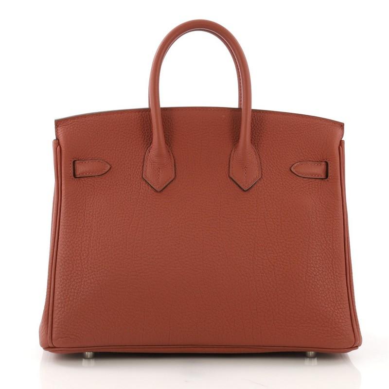 Hermes Birkin Handbag Cuivre Togo with Palladium Hardware 25 In Good Condition In NY, NY