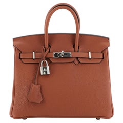 Hermes Birkin Handbag Cuivre Togo with Palladium Hardware 25