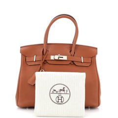 Hermes Birkin Handbag Cuivre Togo with Palladium Hardware 30