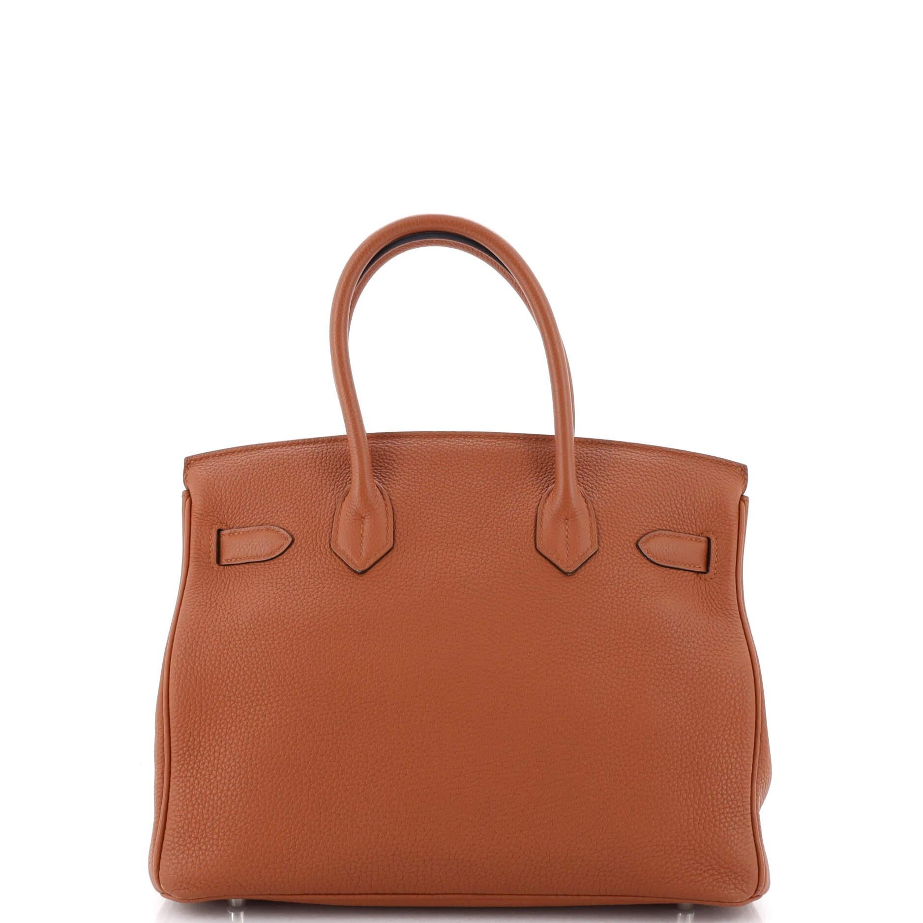 Women's or Men's Hermes Birkin Handbag Cuivre Togo with Palladium Hardware 30 For Sale