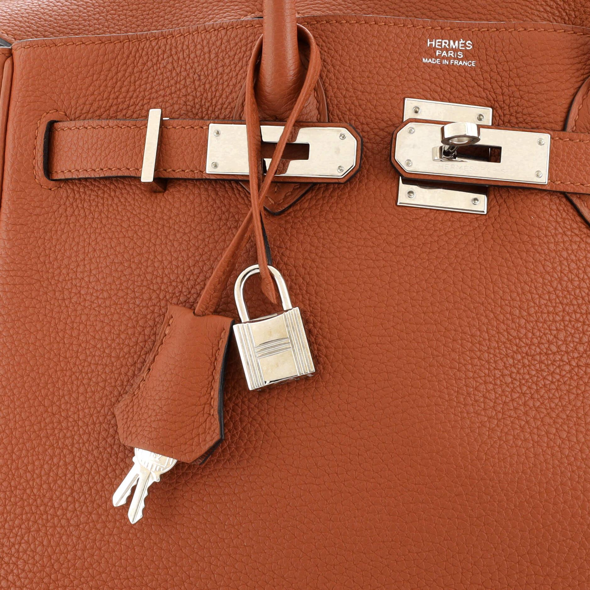 Hermes Birkin Handbag Cuivre Togo with Palladium Hardware 30 For Sale 3