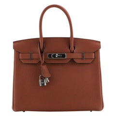 Hermes Birkin Handbag Cuivre Togo with Palladium Hardware 30