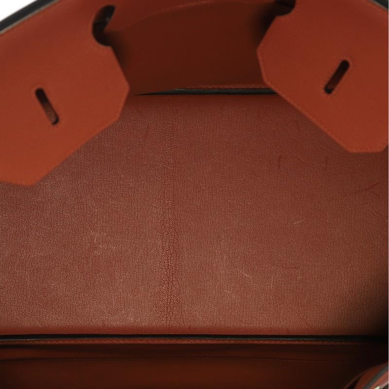 Brown Hermes Birkin Handbag Cuivre Togo with Palladium Hardware 40