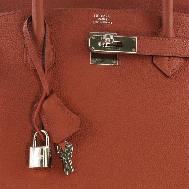 Hermes Birkin Handbag Cuivre Togo with Palladium Hardware 40 at 1stDibs