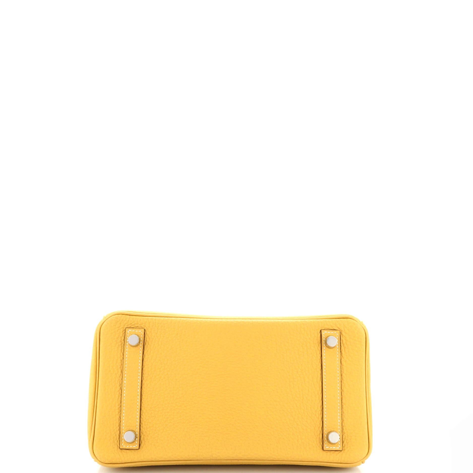 Hermes Birkin Handbag Curry Togo with Palladium Hardware 25 For Sale 1