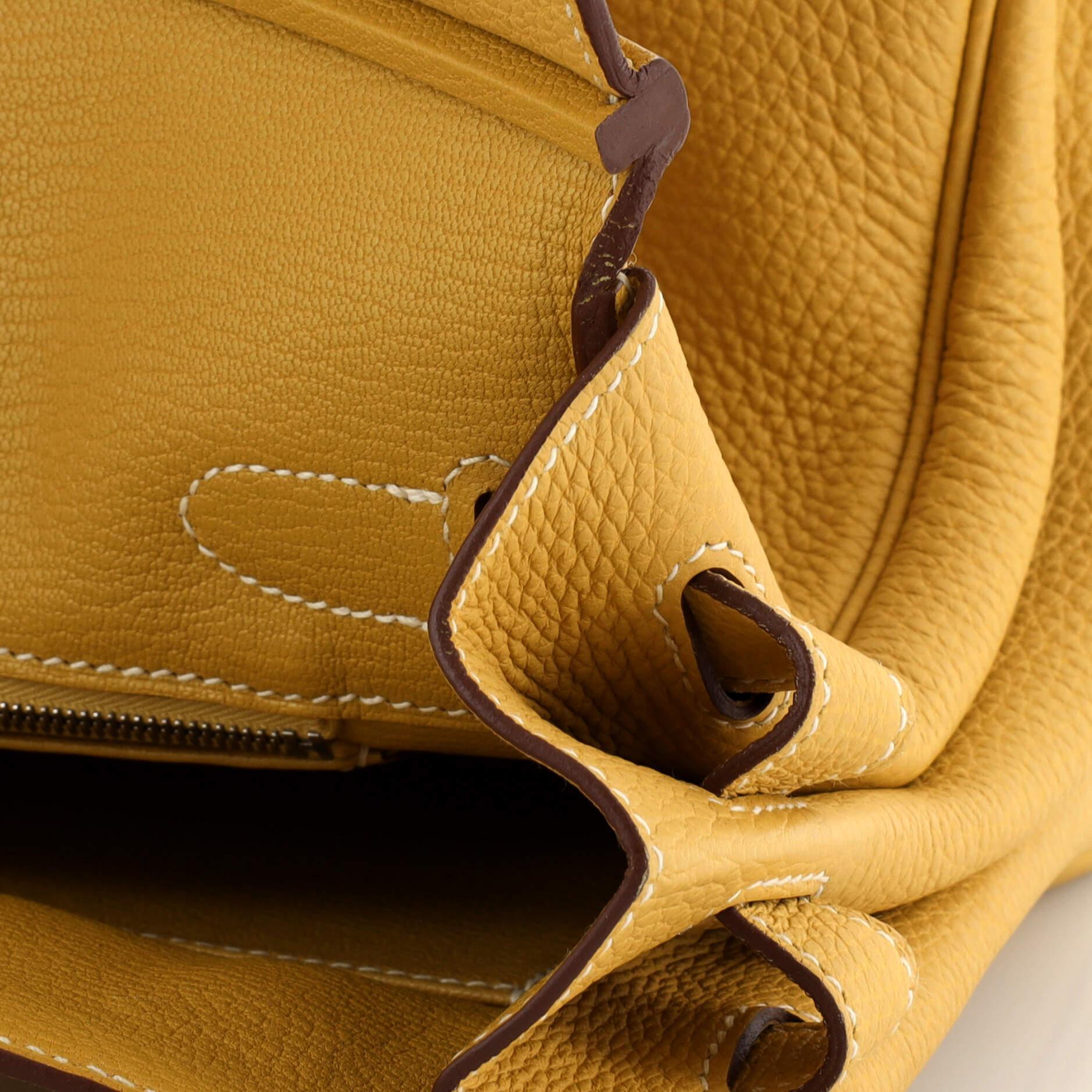 Hermes Birkin Handbag Curry Togo with Palladium Hardware 30 For Sale 6