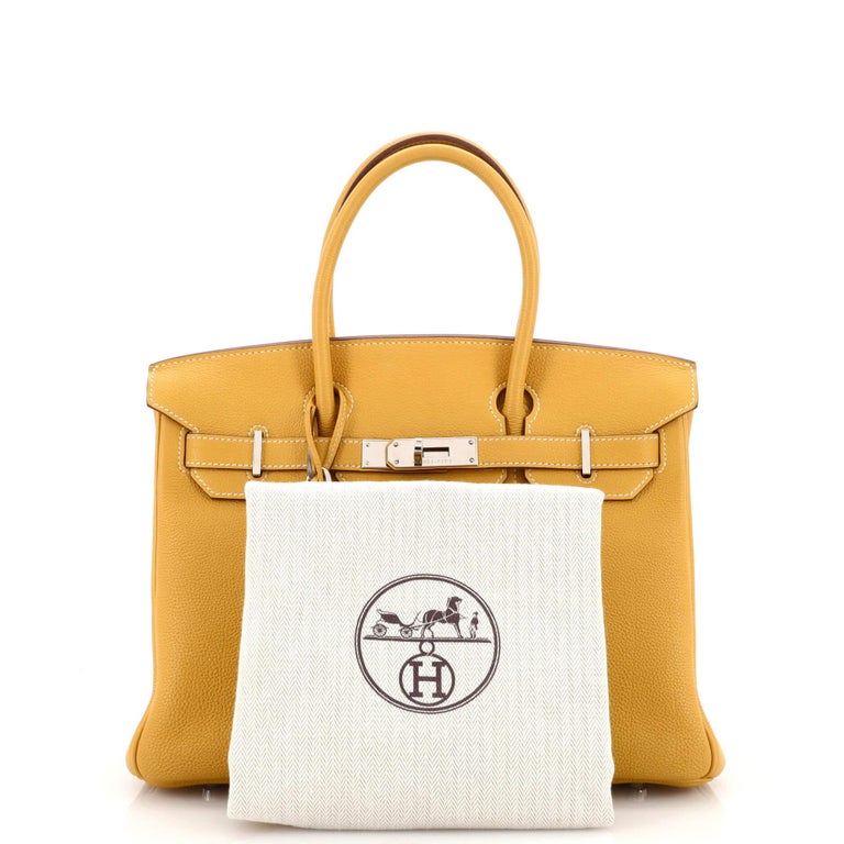 Hermes Birkin Bag Togo Leather Palladium Hardware In Yellow
