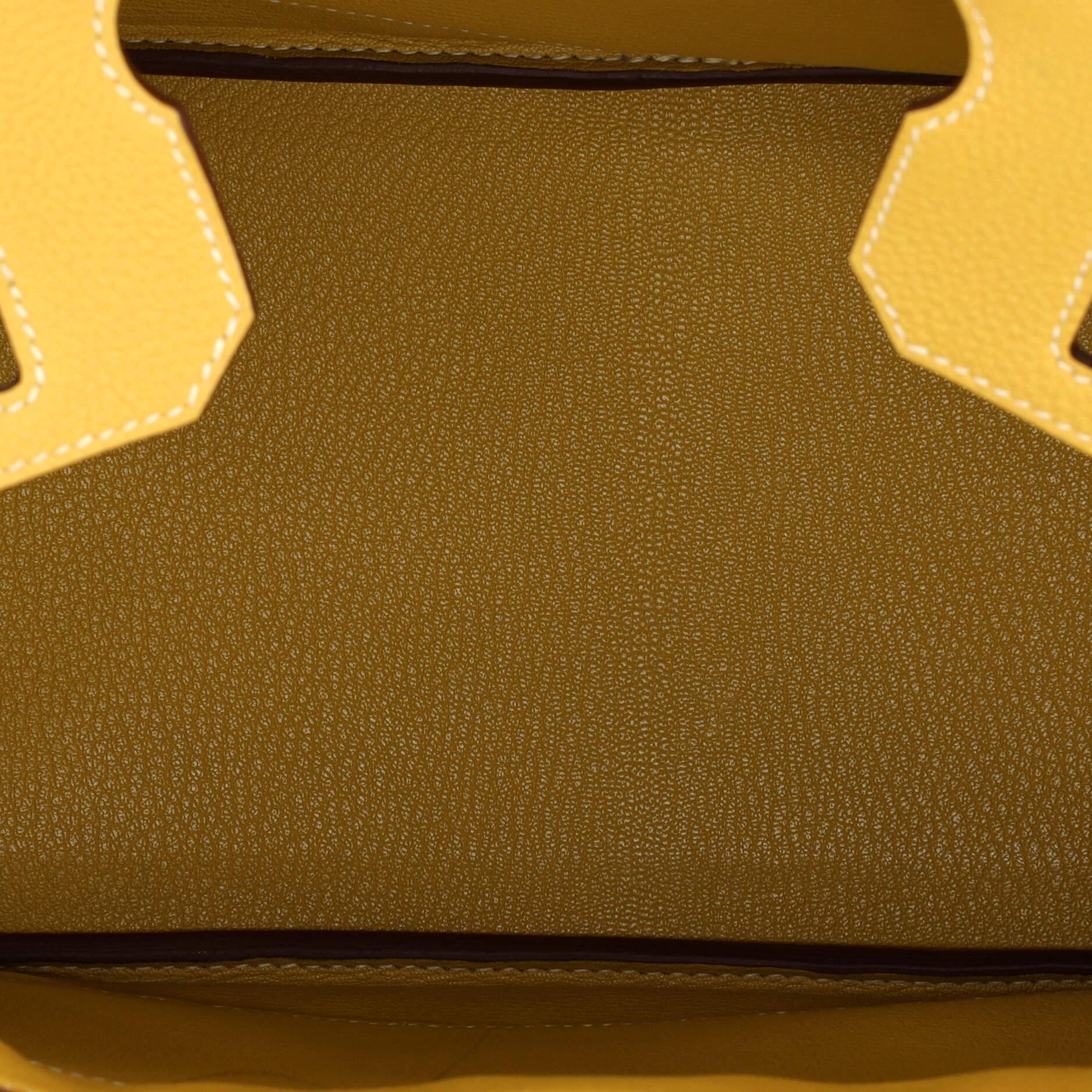 Hermes Birkin Handbag Curry Togo with Palladium Hardware 30 For Sale 2