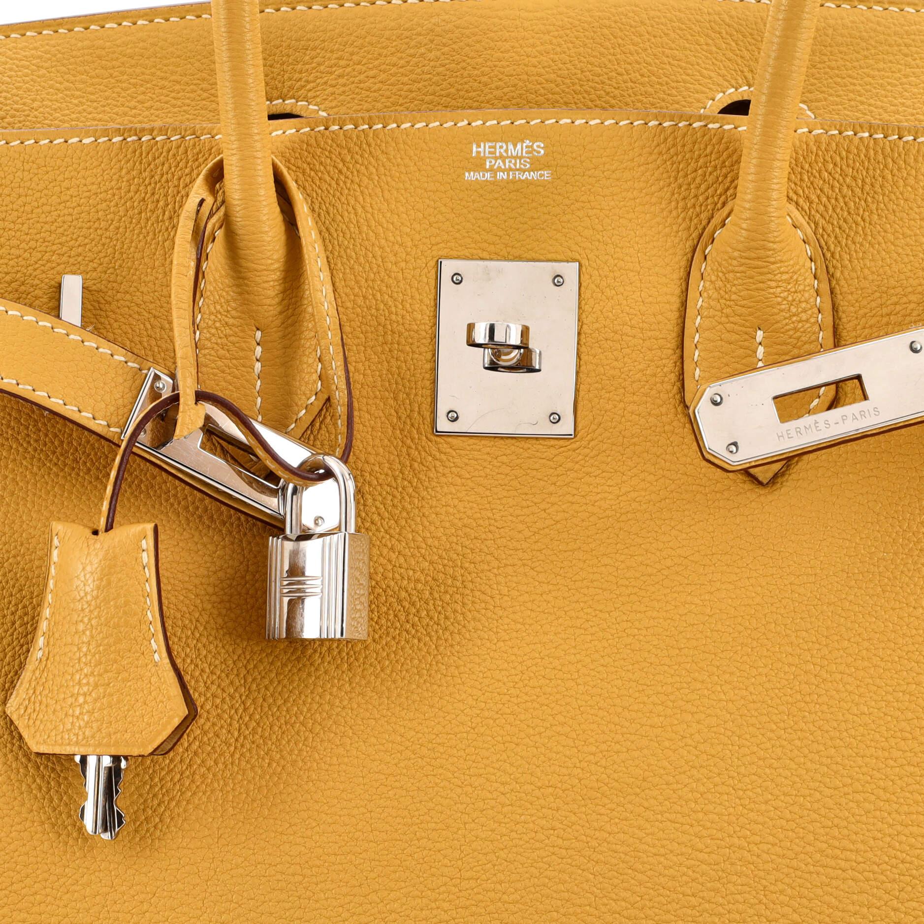 Hermes Birkin Handbag Curry Togo with Palladium Hardware 30 2
