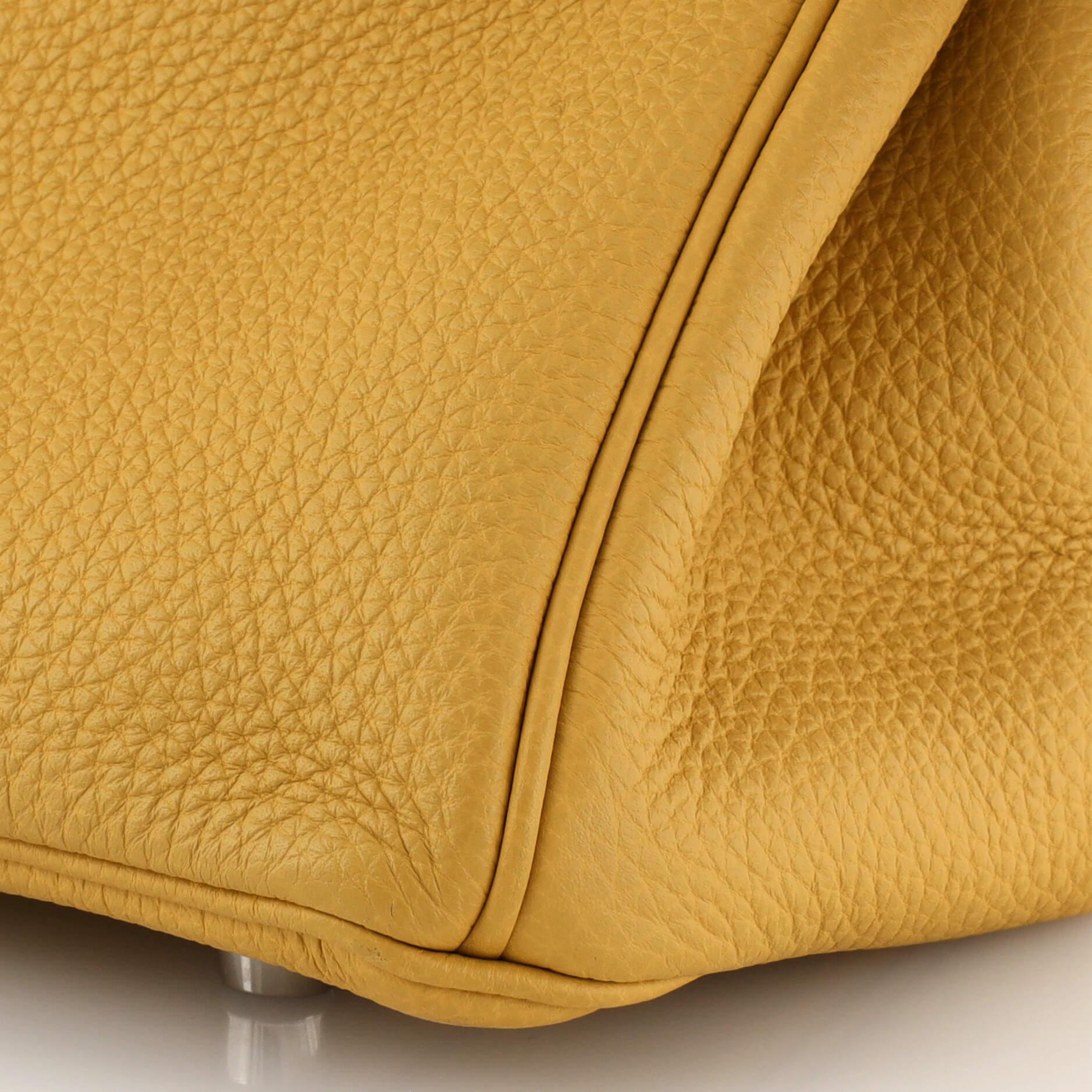 Hermes Birkin Handbag Curry Togo with Palladium Hardware 30 For Sale 5