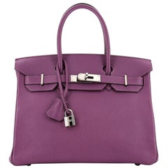 Hermes Birkin Handbag Cyclamen Chevre Mysore with Palladium Hardware 30