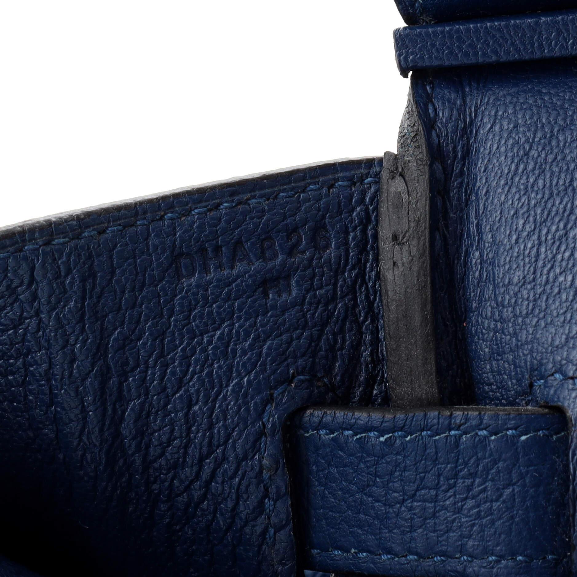 Hermes Birkin Handbag Deep Blue Novillo with Gold Hardware 30 For Sale 6