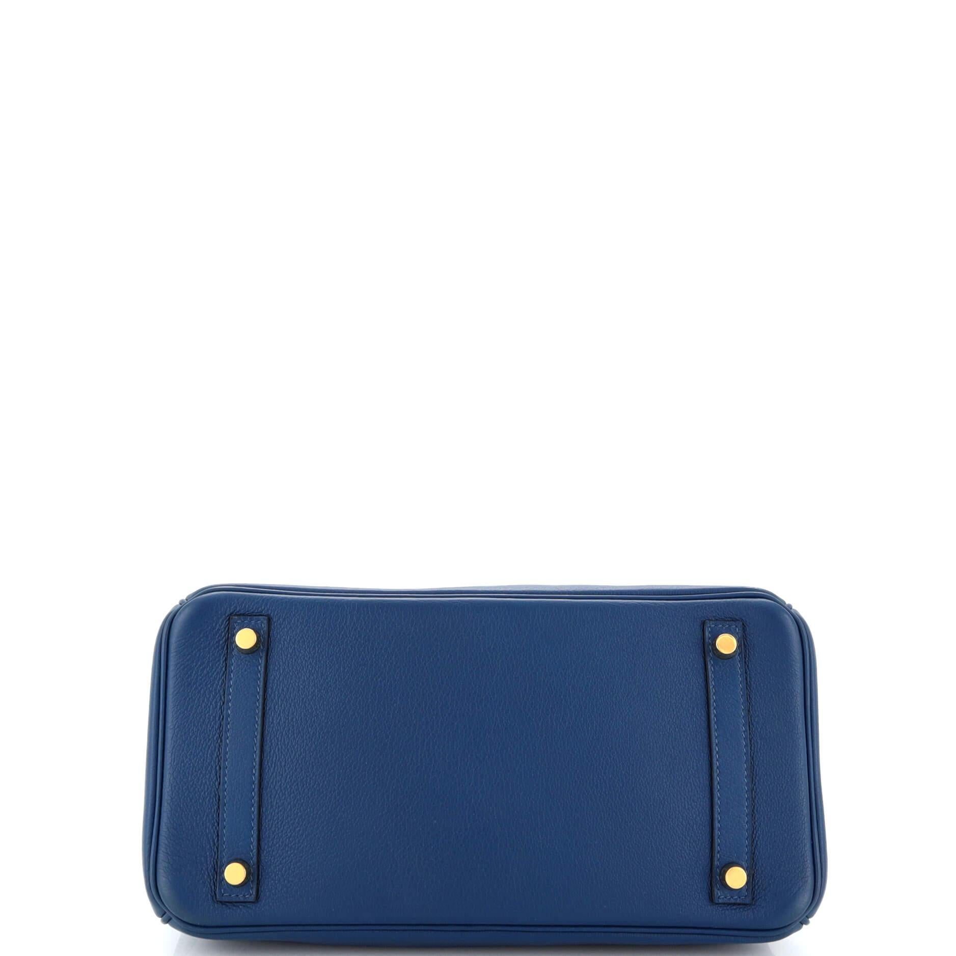Women's Hermes Birkin Handbag Deep Blue Novillo with Gold Hardware 30 For Sale