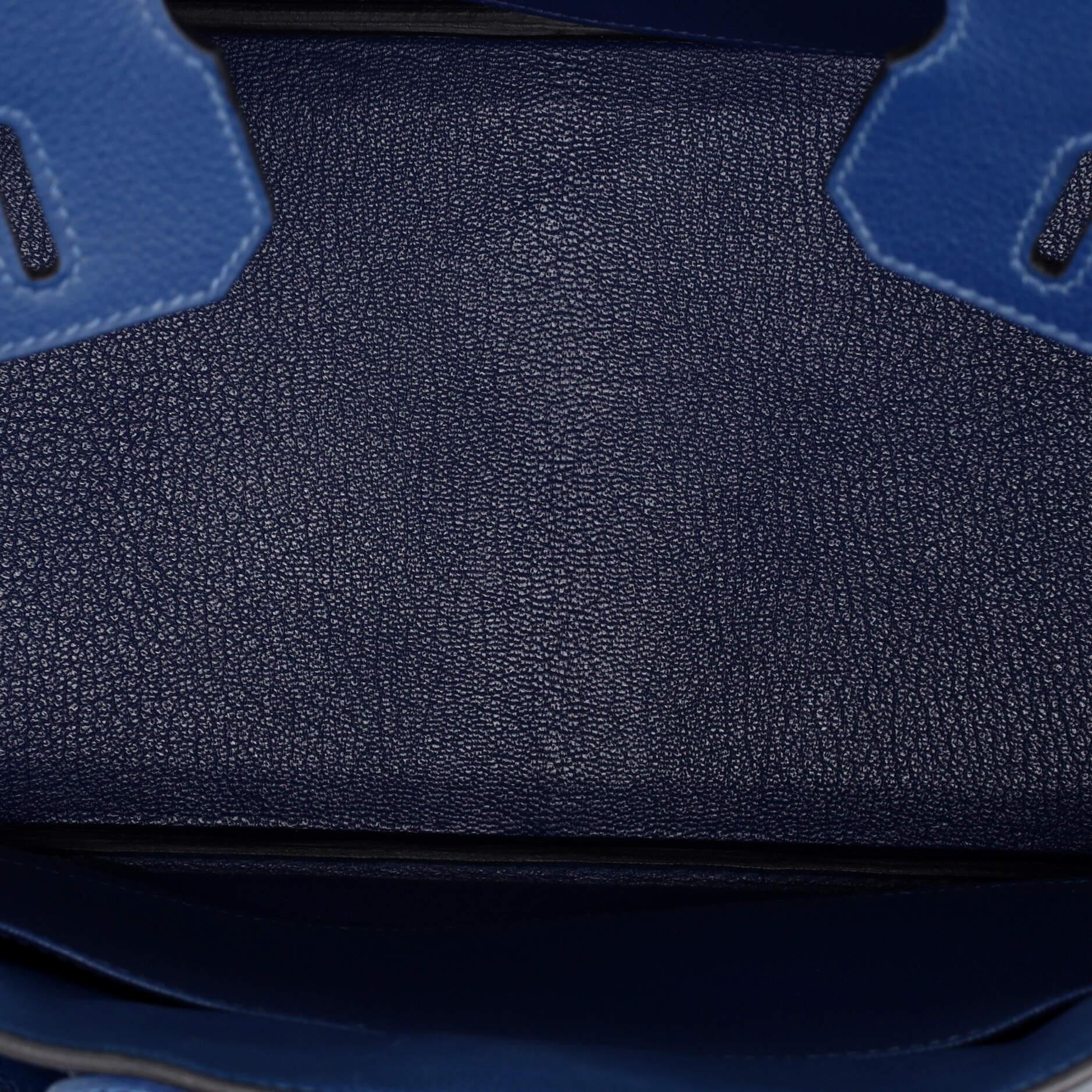 Hermes Birkin Handbag Deep Blue Novillo with Gold Hardware 30 For Sale 1