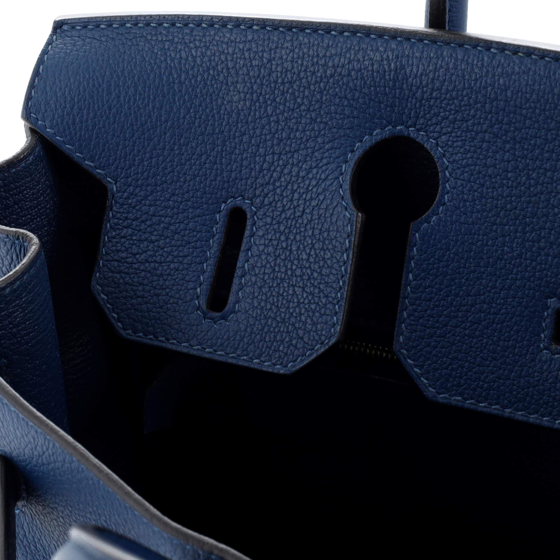 Hermes Birkin Handbag Deep Blue Novillo with Gold Hardware 30 For Sale 4