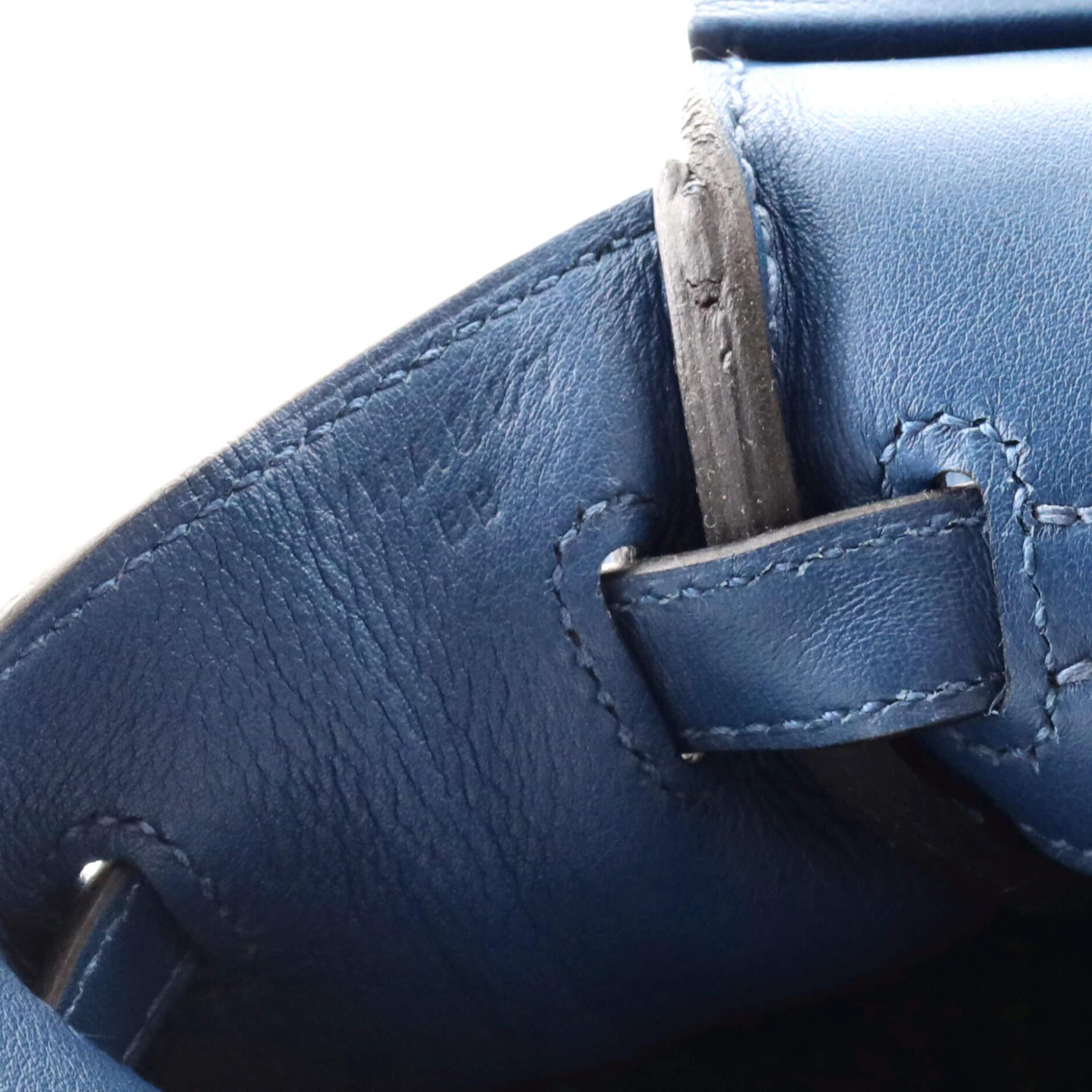 Hermes Birkin Handbag Deep Blue Swift with Gold Hardware 25 5