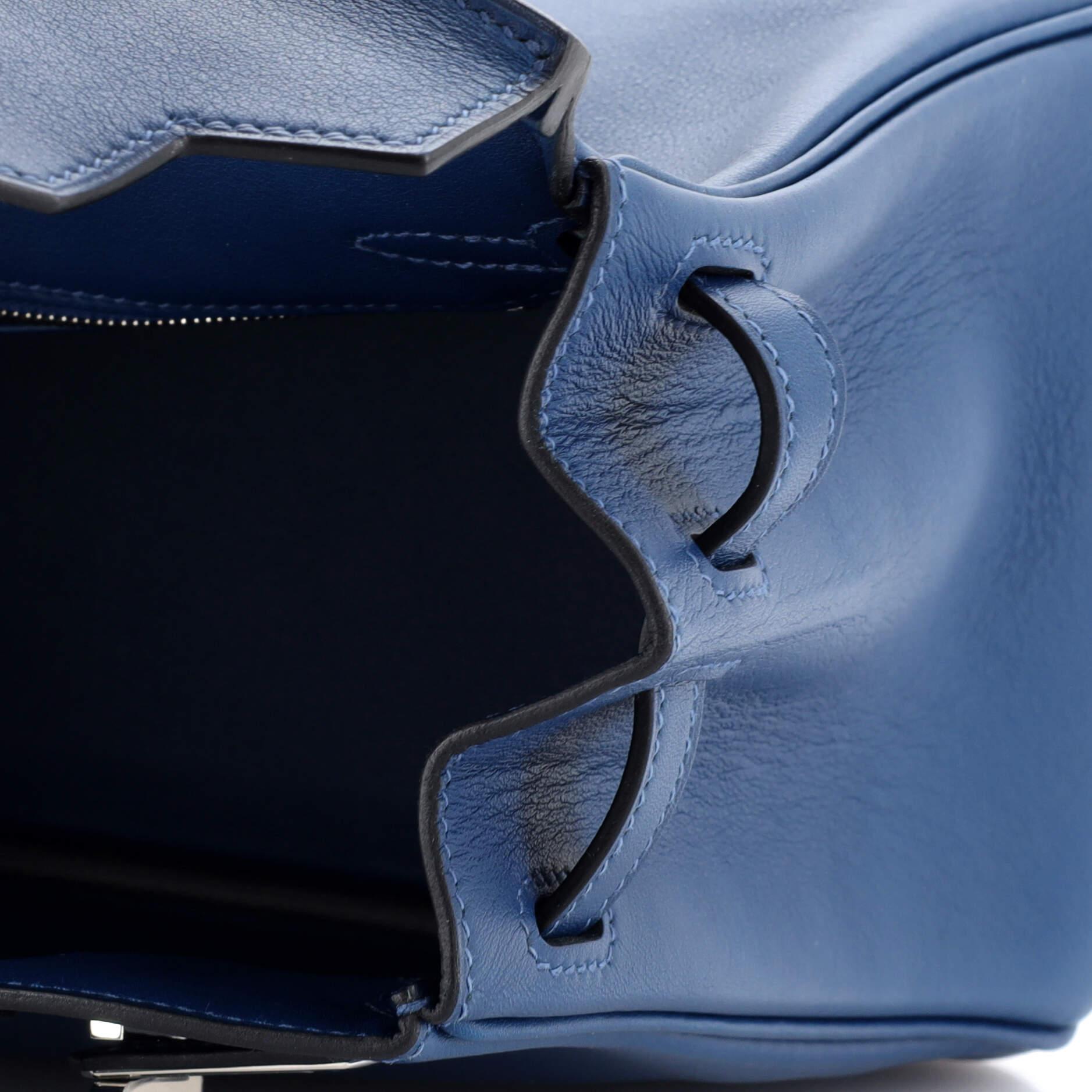 Hermes Birkin Handbag Deep Blue Swift with Palladium Hardware 25 6