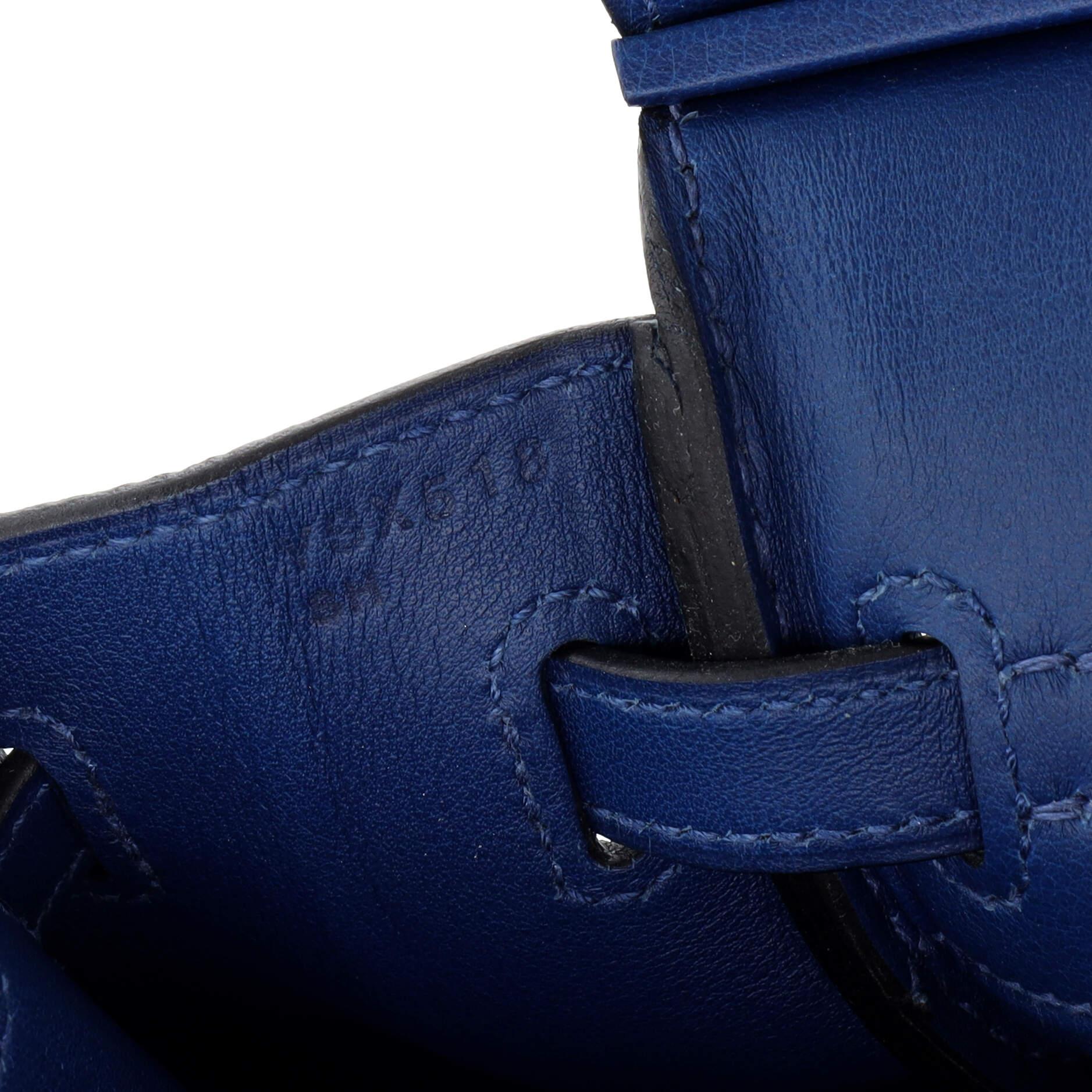 Hermes Birkin Handbag Deep Blue Swift with Palladium Hardware 25 7
