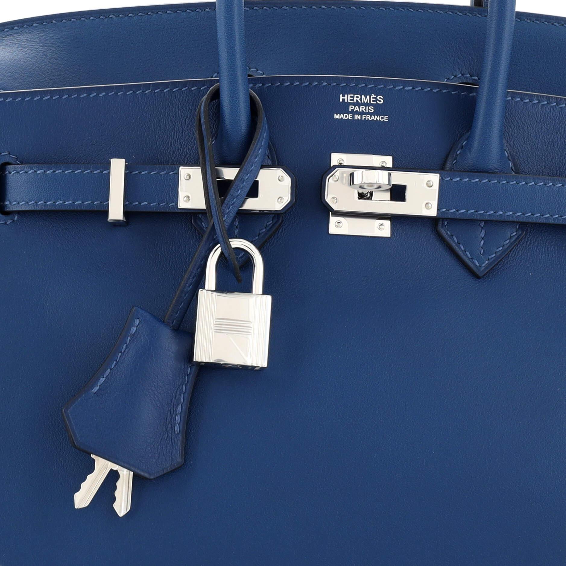 Hermes Birkin Handbag Deep Blue Swift with Palladium Hardware 25 3