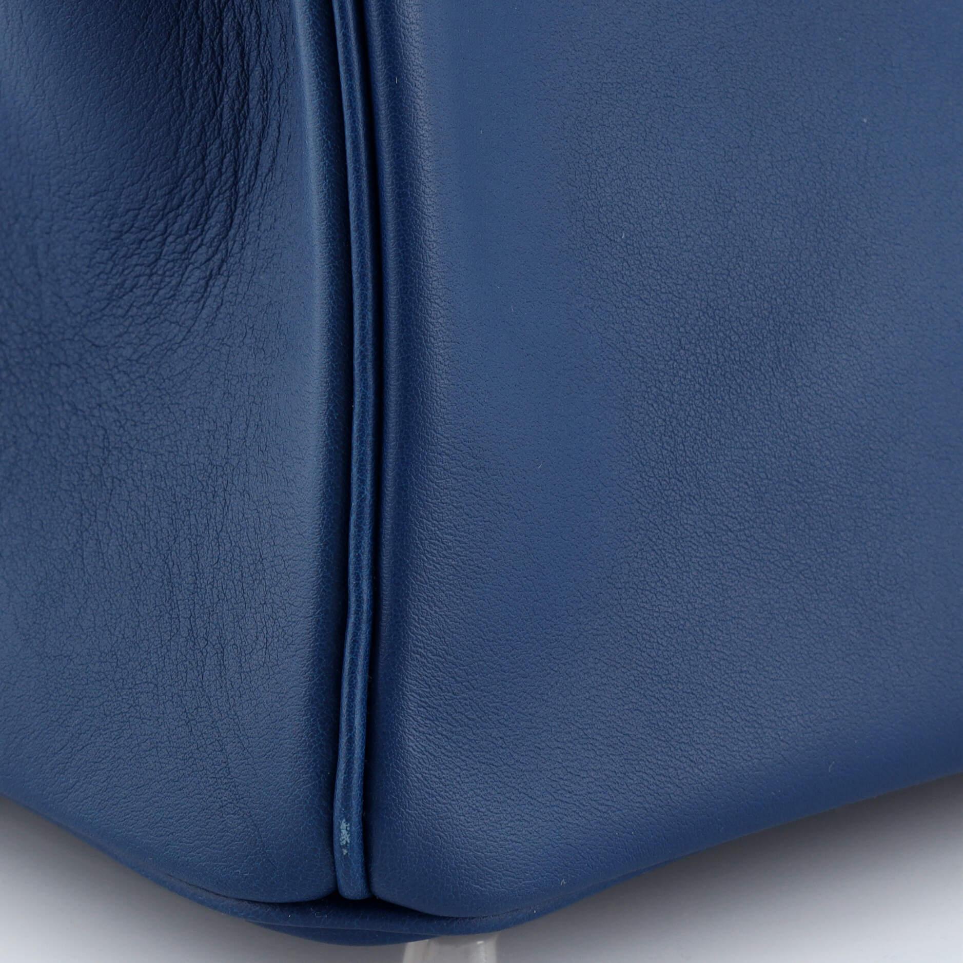 Hermes Birkin Handbag Deep Blue Swift with Palladium Hardware 25 5
