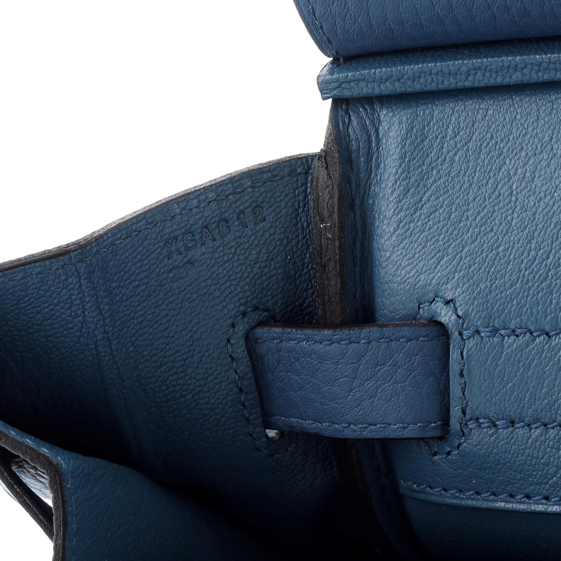 Hermes Birkin Handbag Deep Blue Togo with Palladium Hardware 30 6