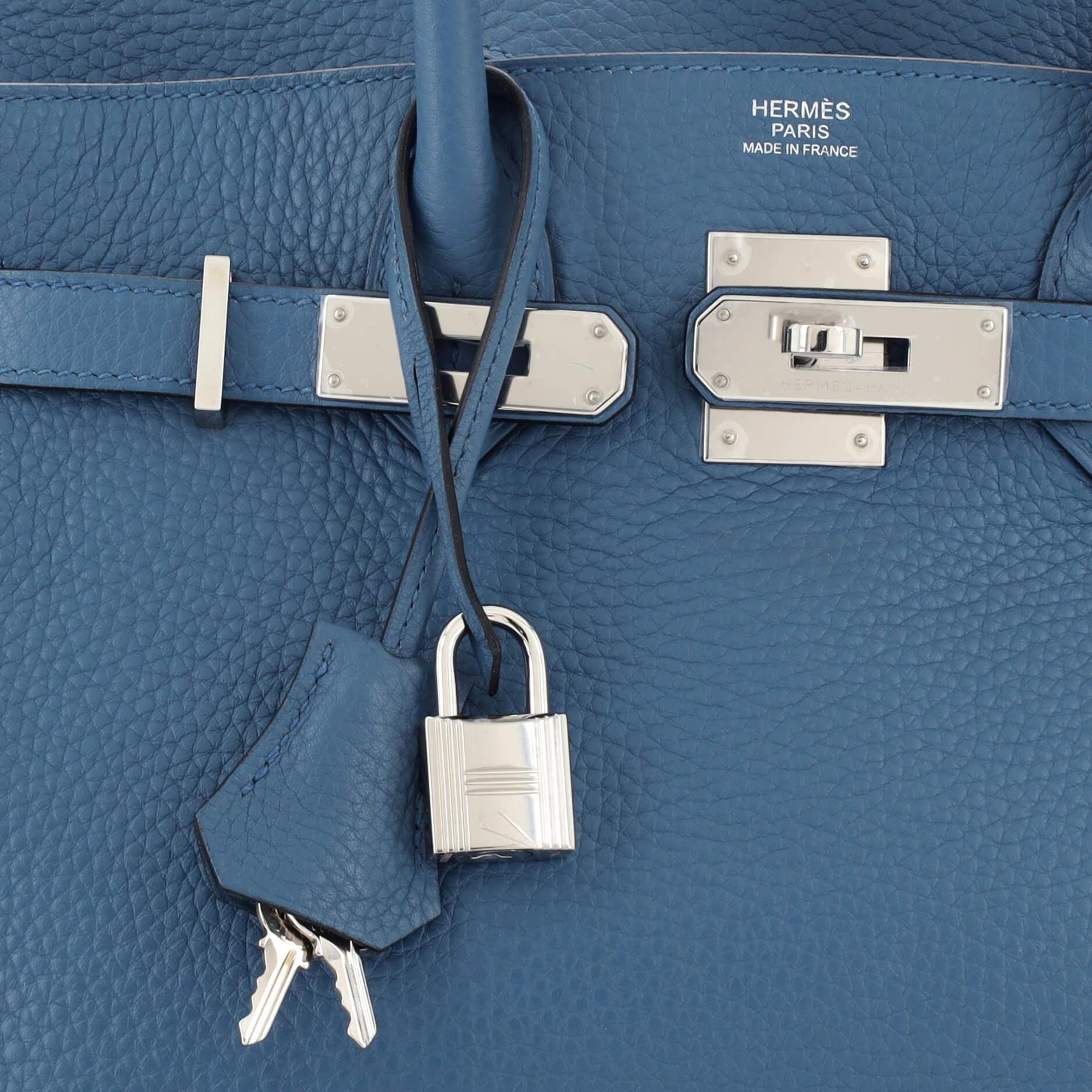 Hermes Birkin Handbag Deep Blue Togo with Palladium Hardware 30 3