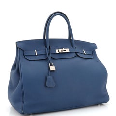 Hermes Birkin Handbag Deep Blue Togo with Palladium Hardware 40