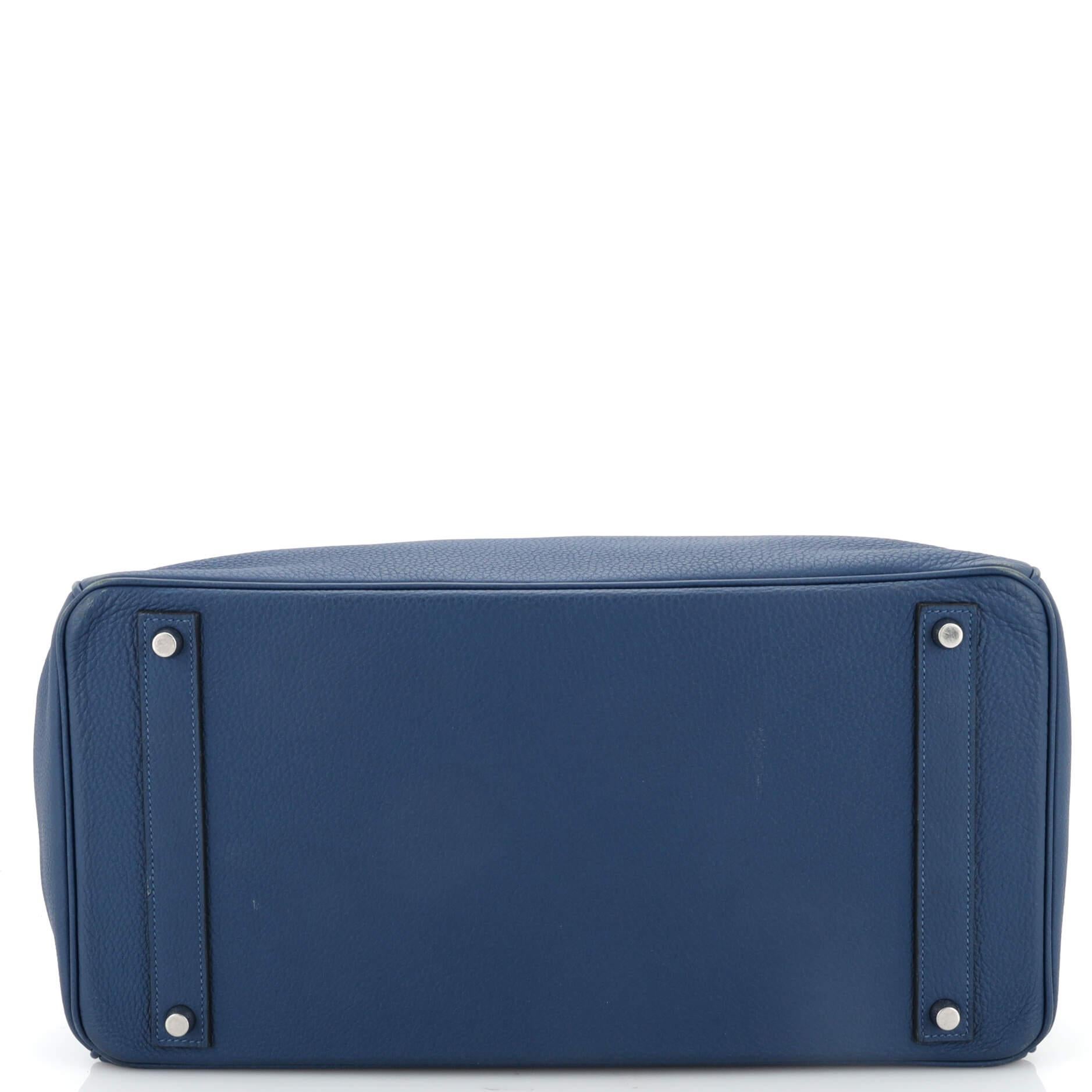 Women's Hermes Birkin Handbag Deep Blue Togo with Palladium Hardware 40 For Sale