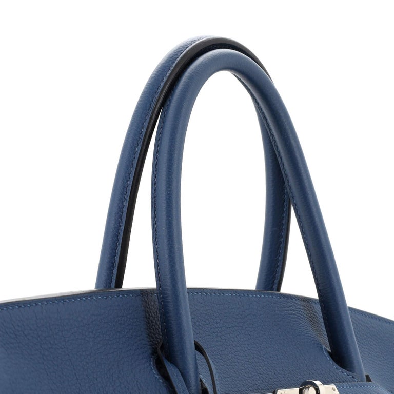 Hermes Birkin Handbag Deep Blue Togo with Palladium Hardware 40 For Sale at  1stDibs
