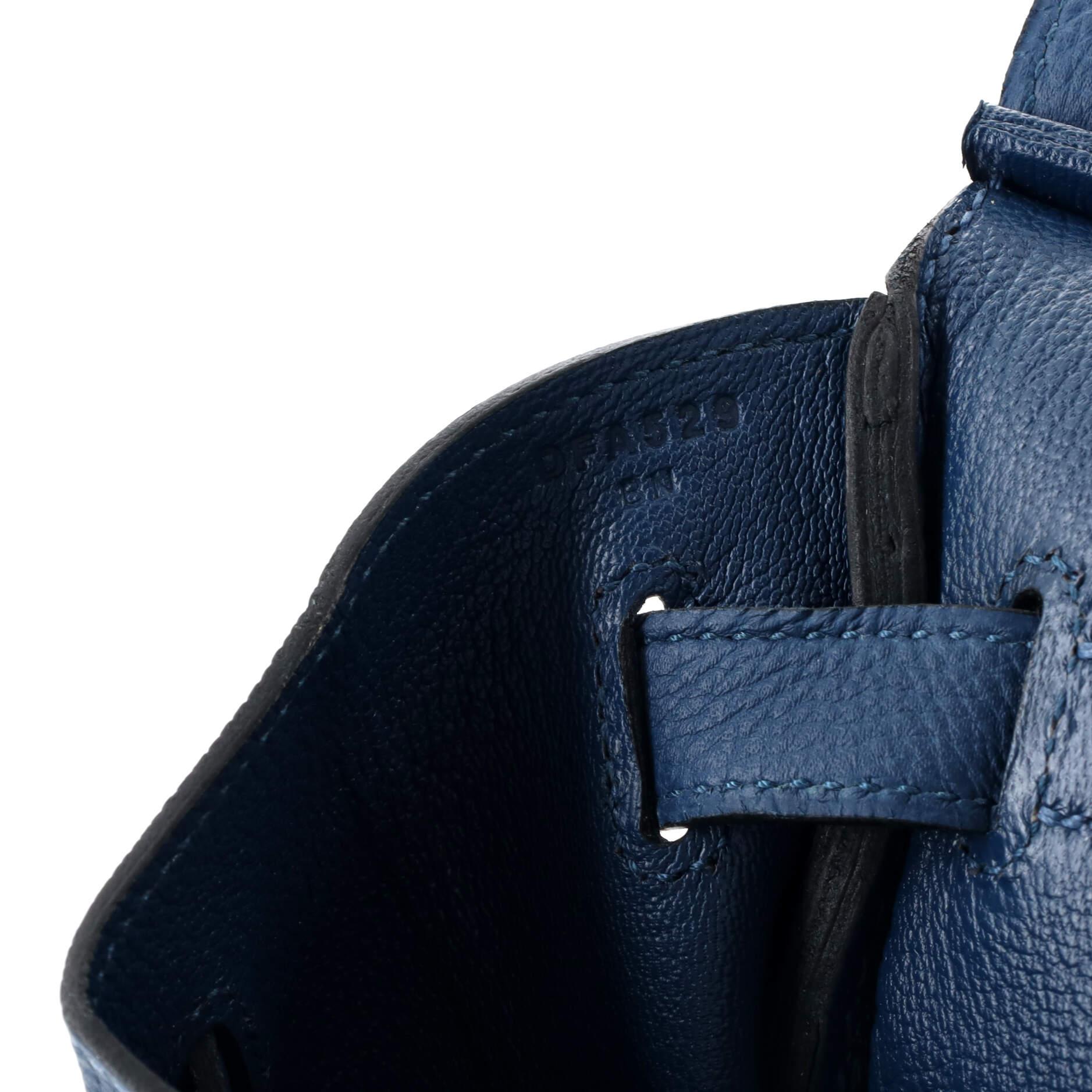 Hermes Birkin Handbag Deep Blue Togo with Palladium Hardware 40 For Sale 5